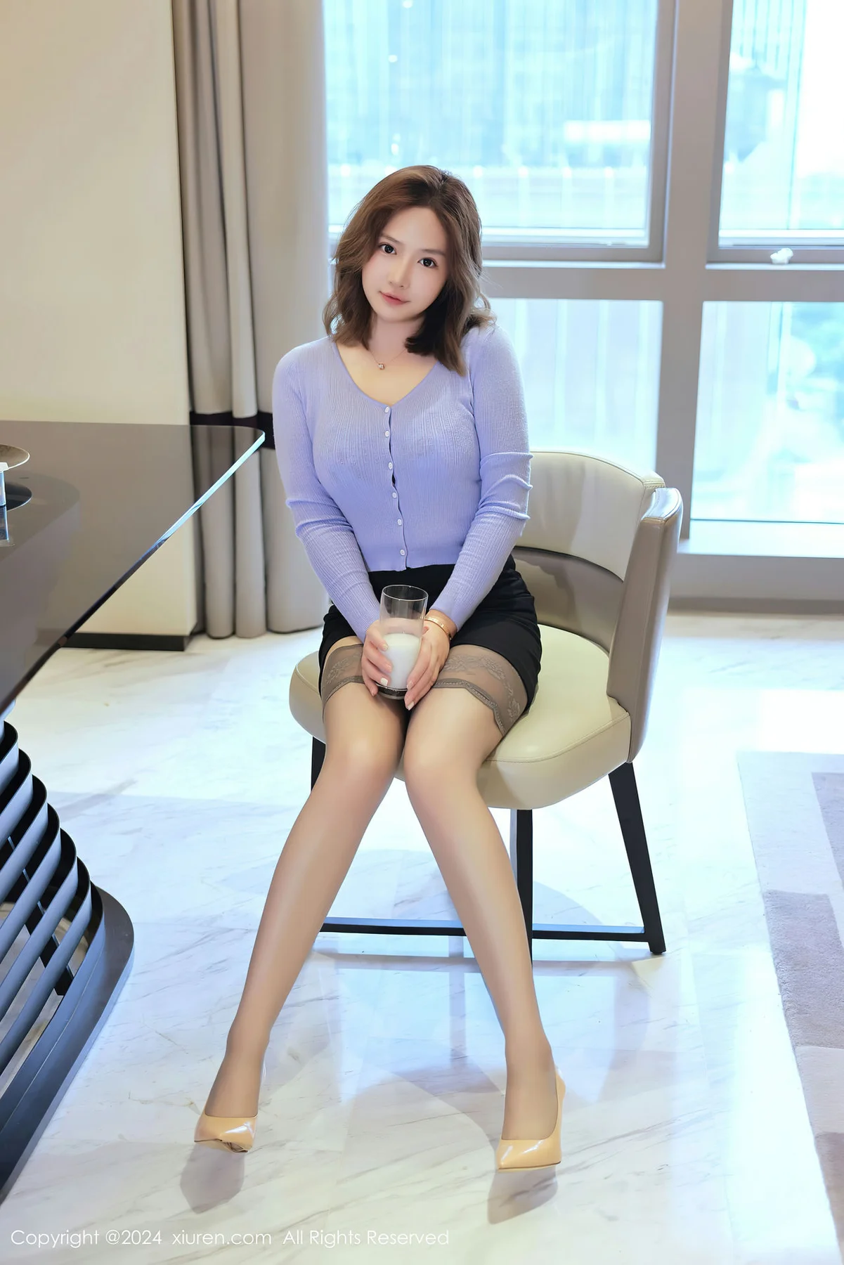 XiuRen 秀人 No.8527 养乐多DoDo 蓝色OL性感写真3 - 1