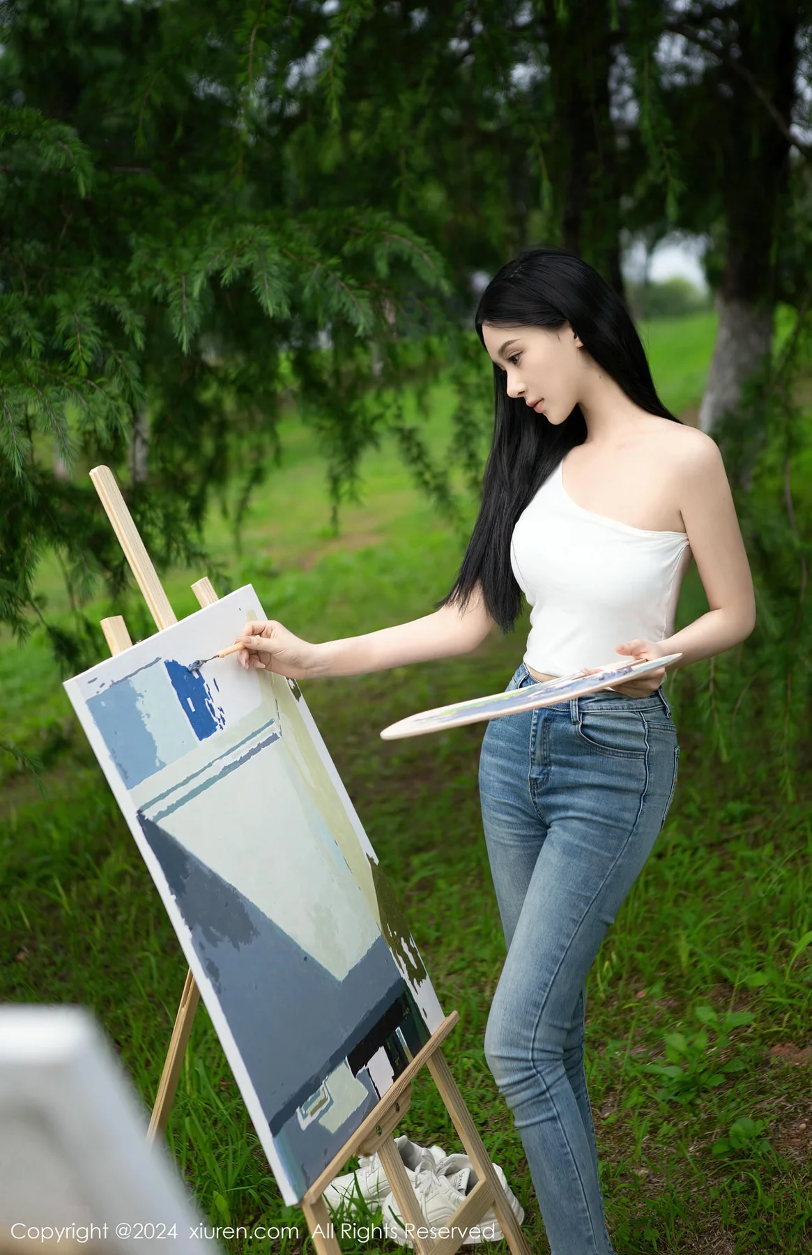 XiuRen 秀人 No.8638 豆瓣酱模特合集写真山中作画场景 - 5