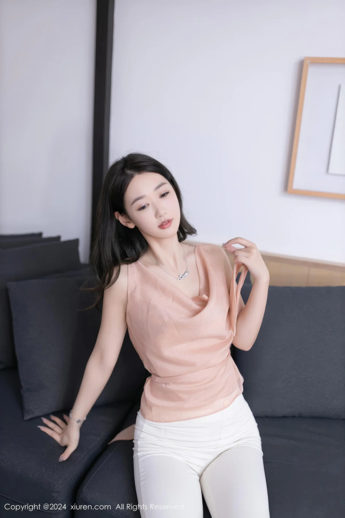 XiuRen 秀人 No.8714 唐安琪 蓝白色内衣性感写真11 - 10