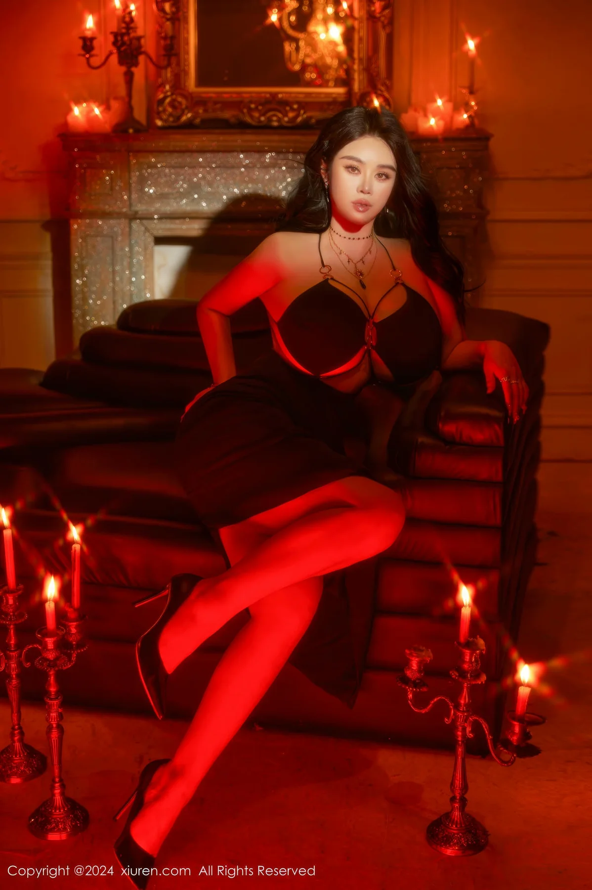 XiuRen 秀人 No.8878 戴渃欣 紫色连衣短裙性感写真 - 2