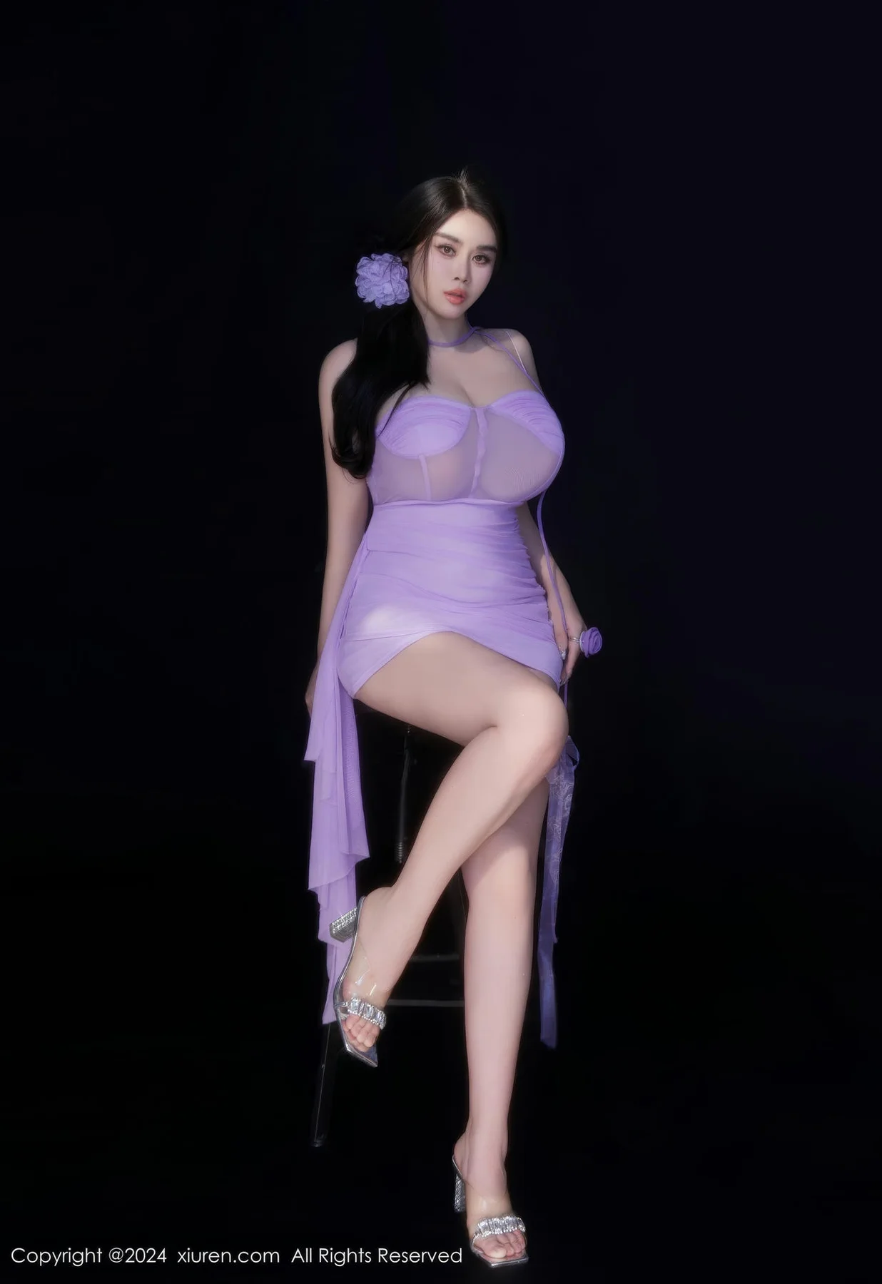 XiuRen 秀人 No.8878 戴渃欣 紫色连衣短裙性感写真 - 10