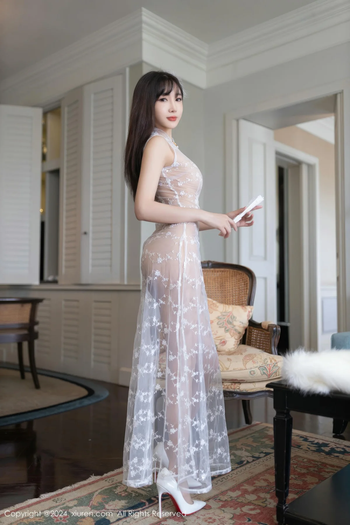 XiuRen 秀人 No.8880 陆萱萱 白色透视旗袍性感写真11 - 4