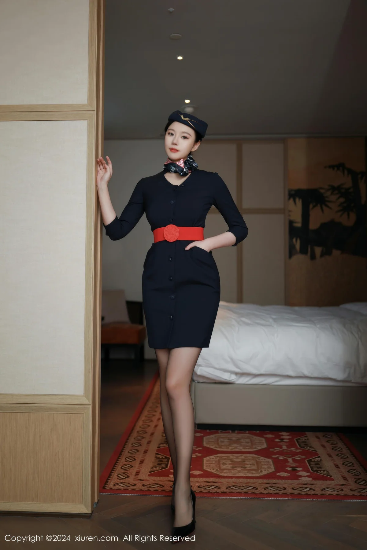 XiuRen 秀人 No.8942 安然anran 深蓝色空姐制服迪拜旅拍 - 3