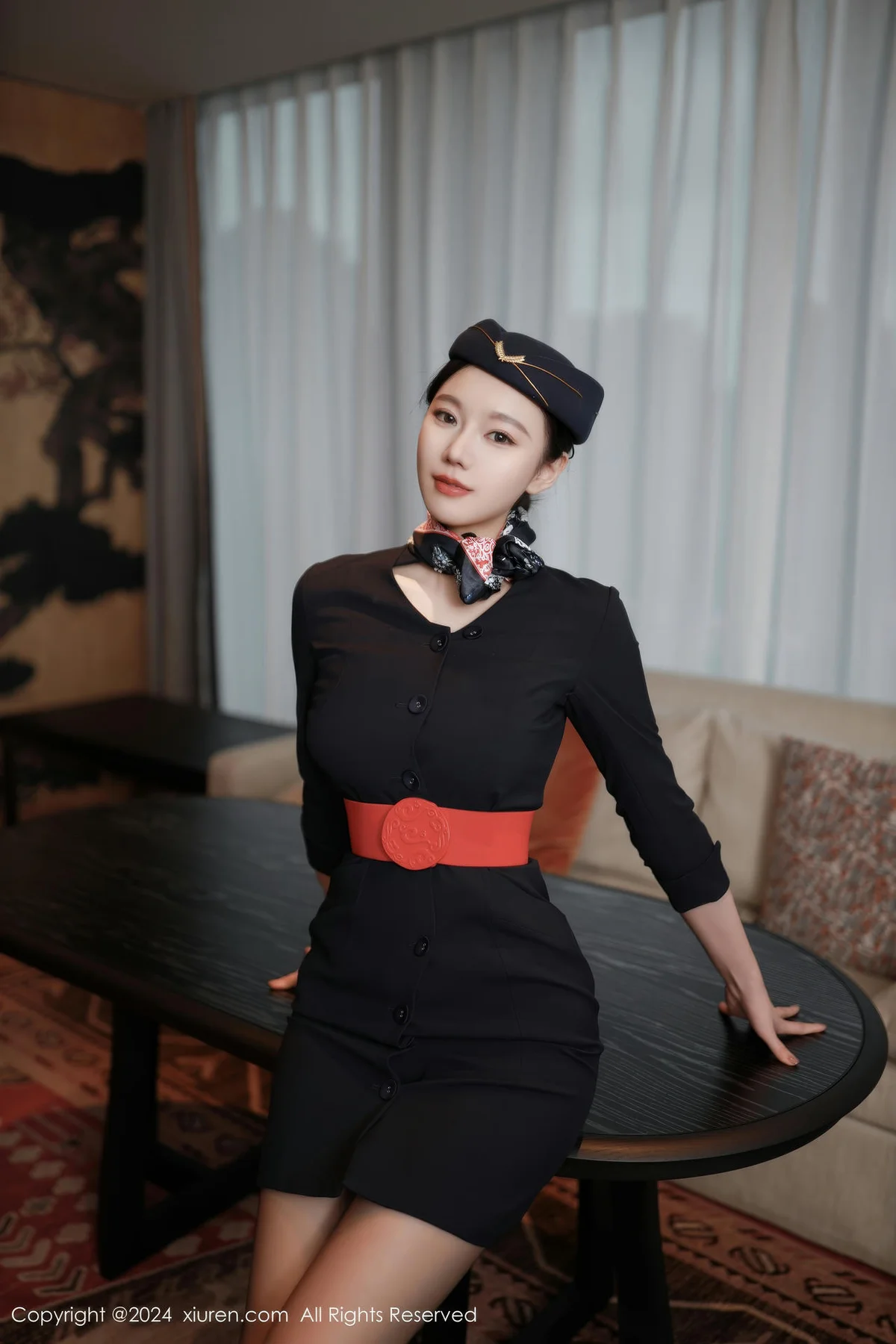 XiuRen 秀人 No.8942 安然anran 深蓝色空姐制服迪拜旅拍 - 5