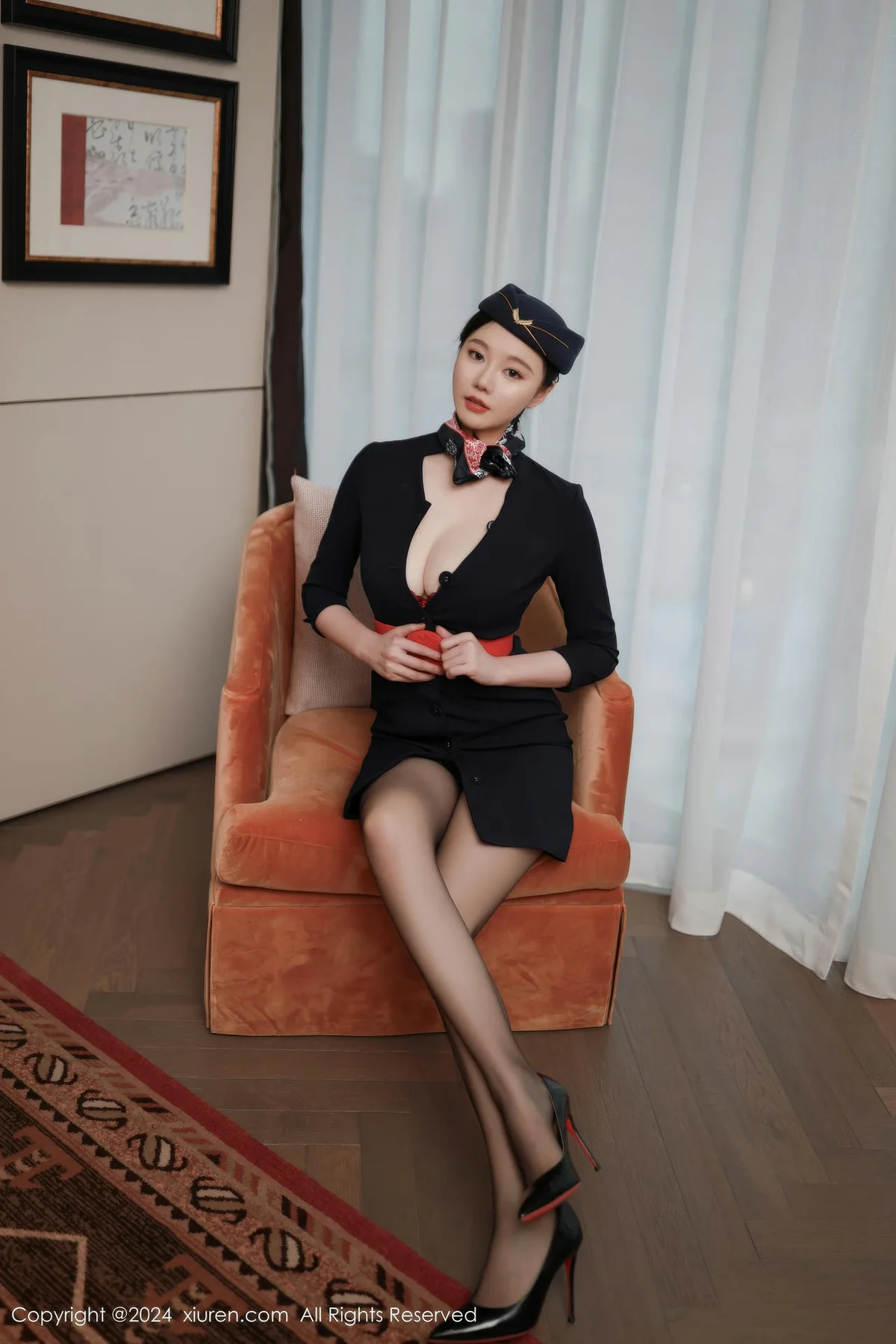 XiuRen 秀人 No.8942 安然anran 深蓝色空姐制服迪拜旅拍 - 10