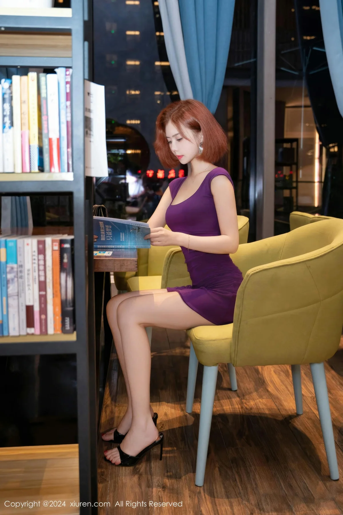 XiuRen 秀人 No.8978 白芷yy 紫色连衣短裙性感写真3 - 9