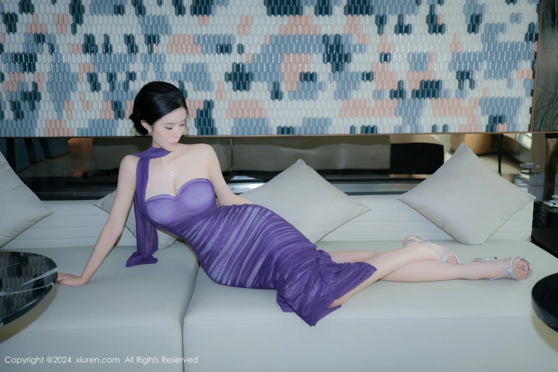 XiuRen 秀人 No.9029 Erikaki 紫色礼裙搭配性感写真11 - 6