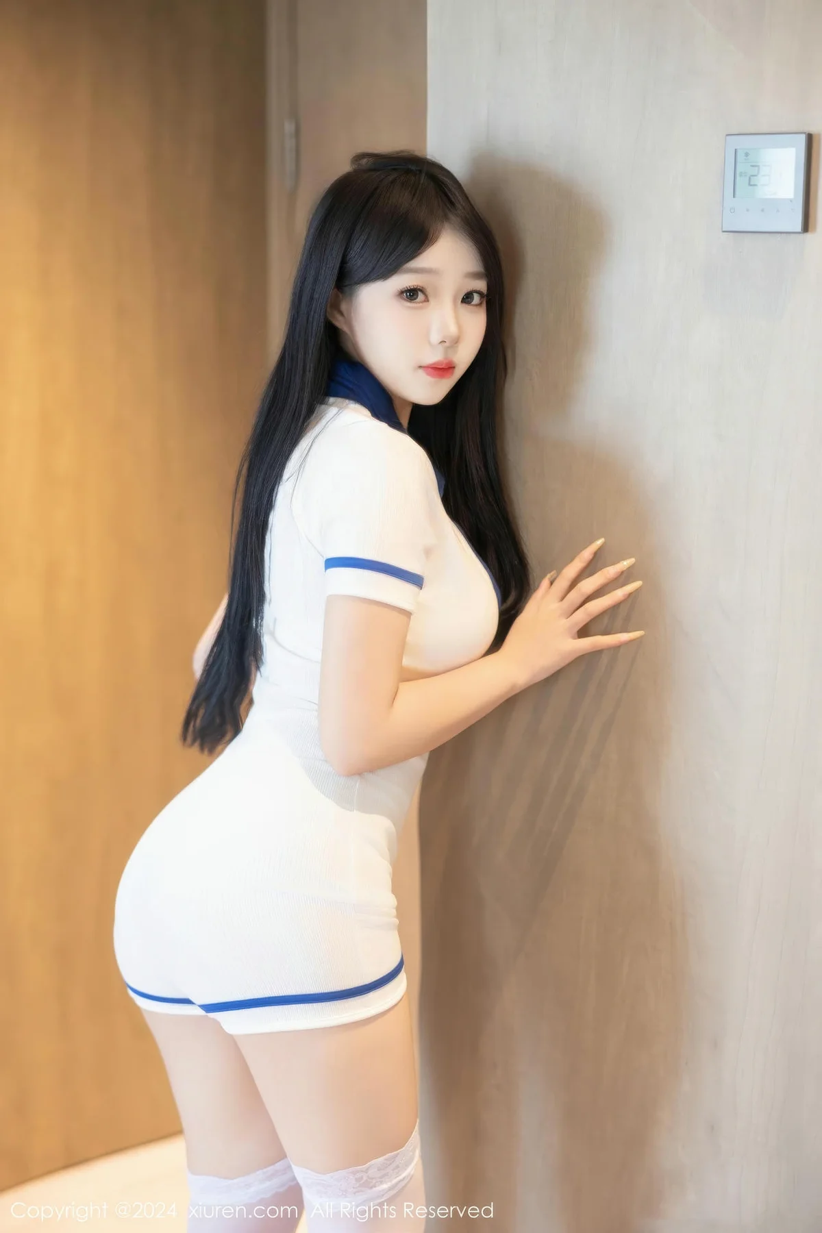 XiuRen 秀人 No.9056 黎秋秋 白色情趣学妹性感写真 - 5