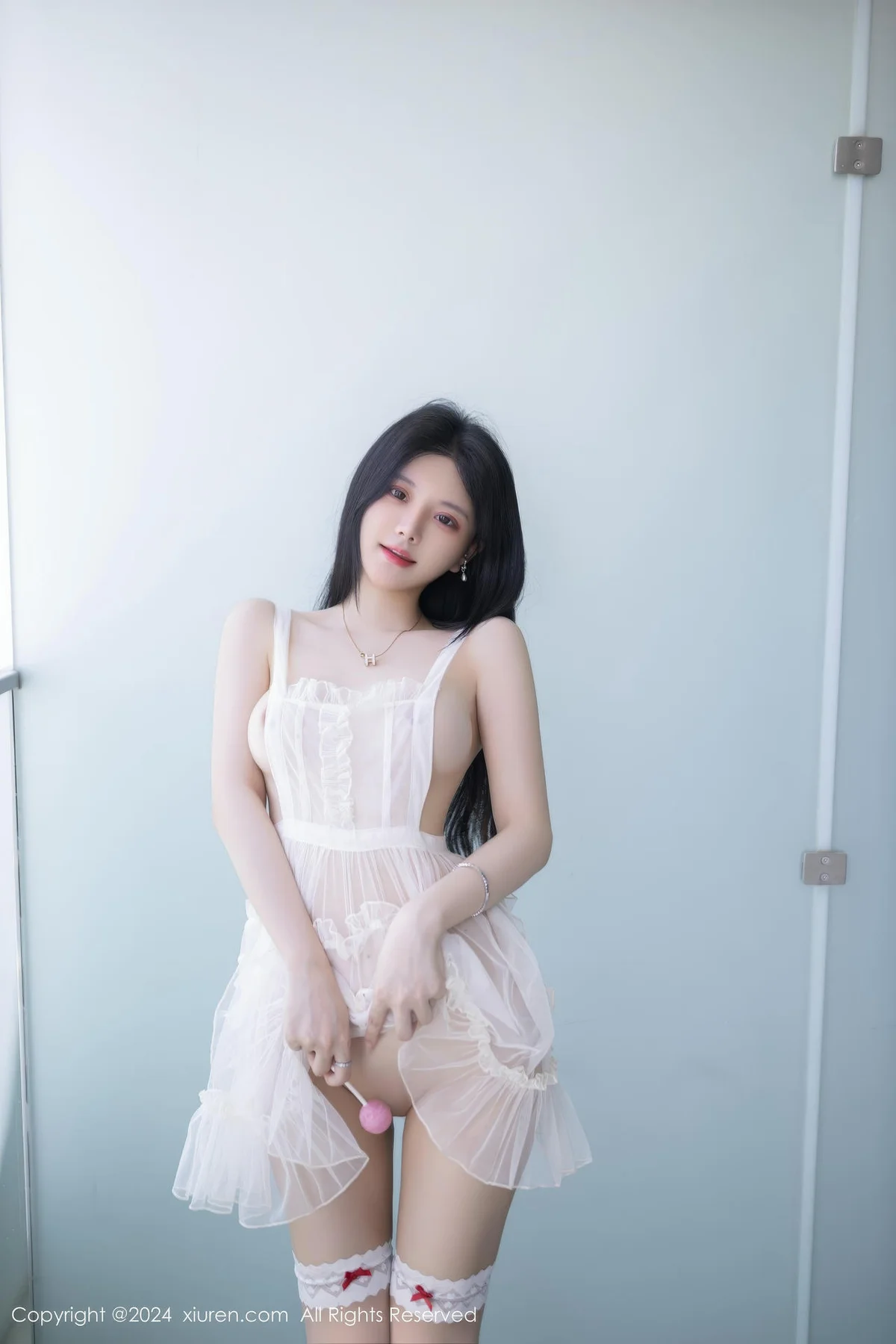 XiuRen 秀人 No.9062 幼幼 白色轻透连衣短裙性感写真22 - 1