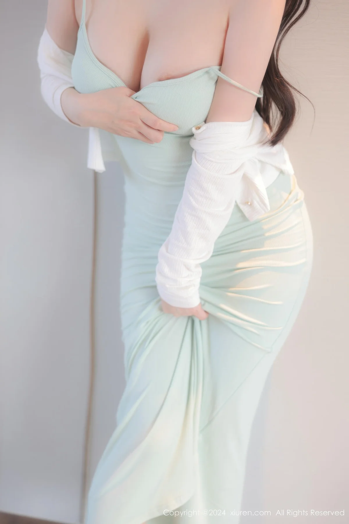 XiuRen 秀人 No.9080 白茹雪abby 浅色连衣裙性感写真33 - 3