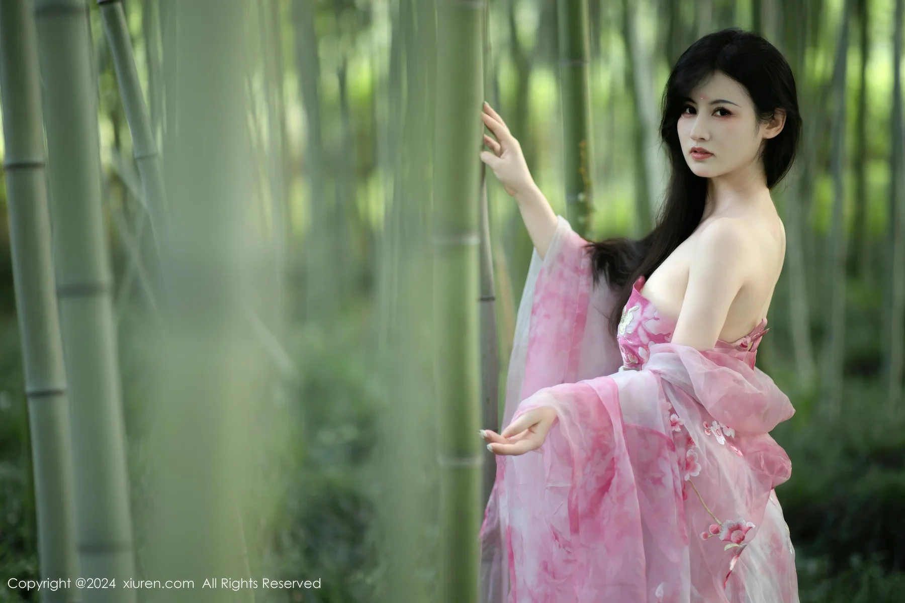 XiuRen 秀人 No.9100 诗诗kiki 粉色古风服饰性感写真1 - 5