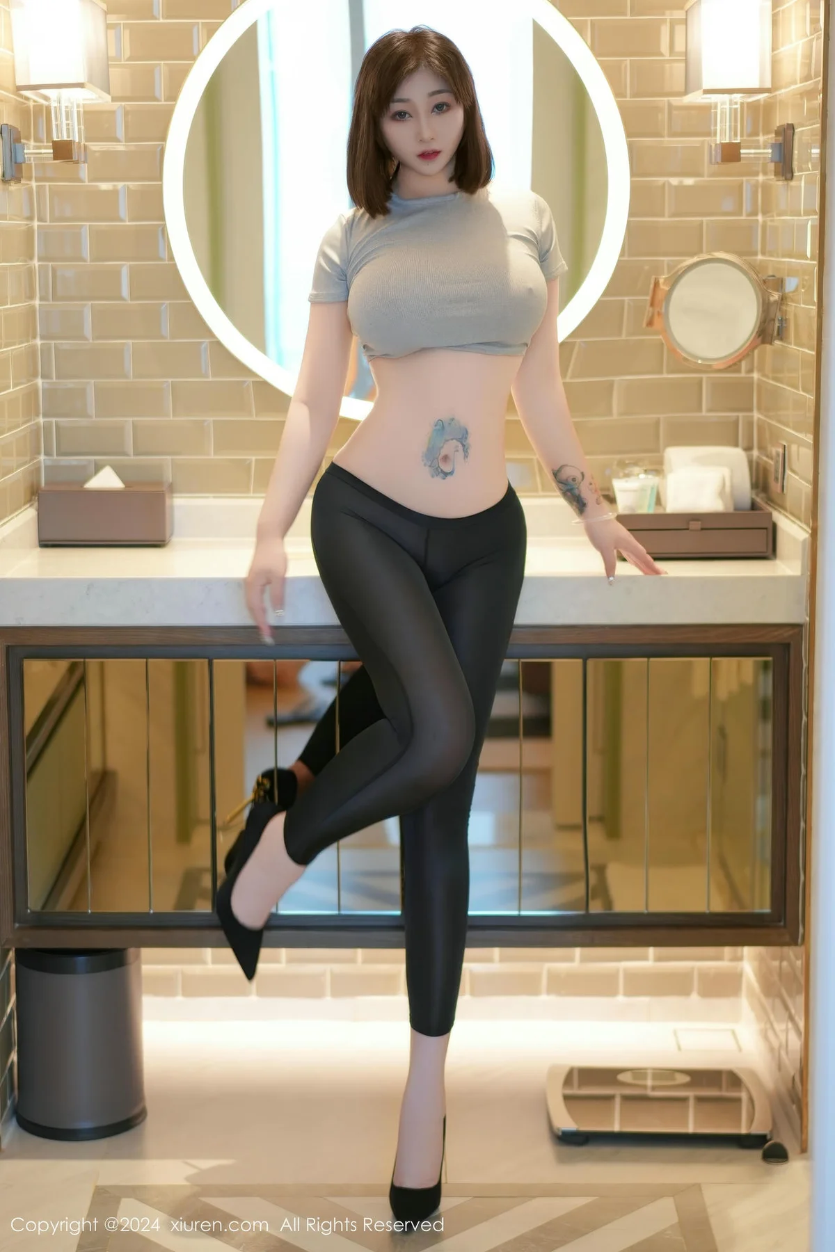 XiuRen 秀人 No.9153 妲己_Toxic 灰色T恤性感写真3 - 6