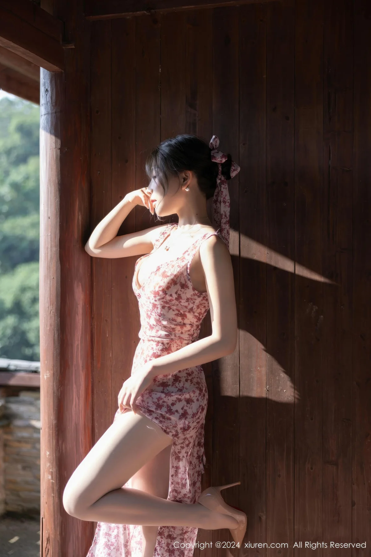 XiuRen 秀人 No.9195 徐莉芝Booty 性感碎花连衣裙 - 6