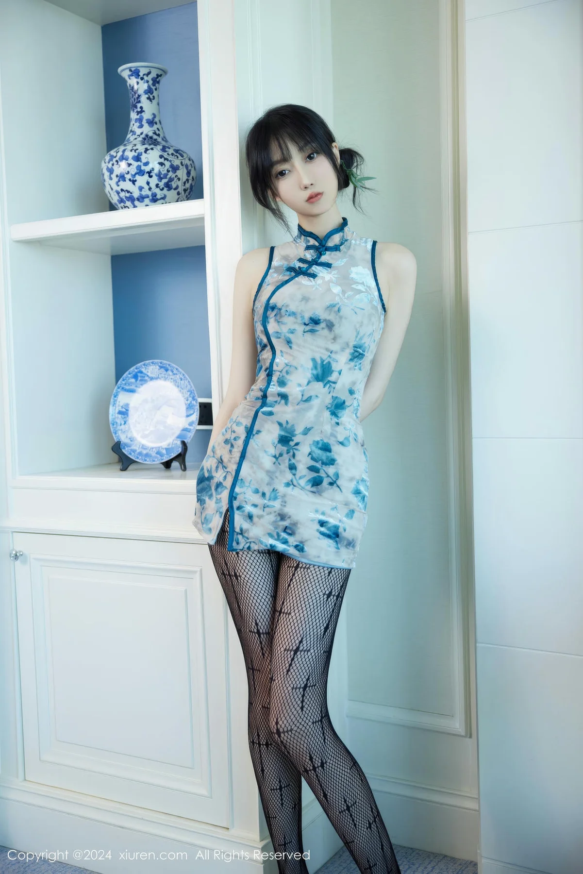 XiuRen 秀人 No.9236 玥儿玥er 浅蓝色旗袍 - 6