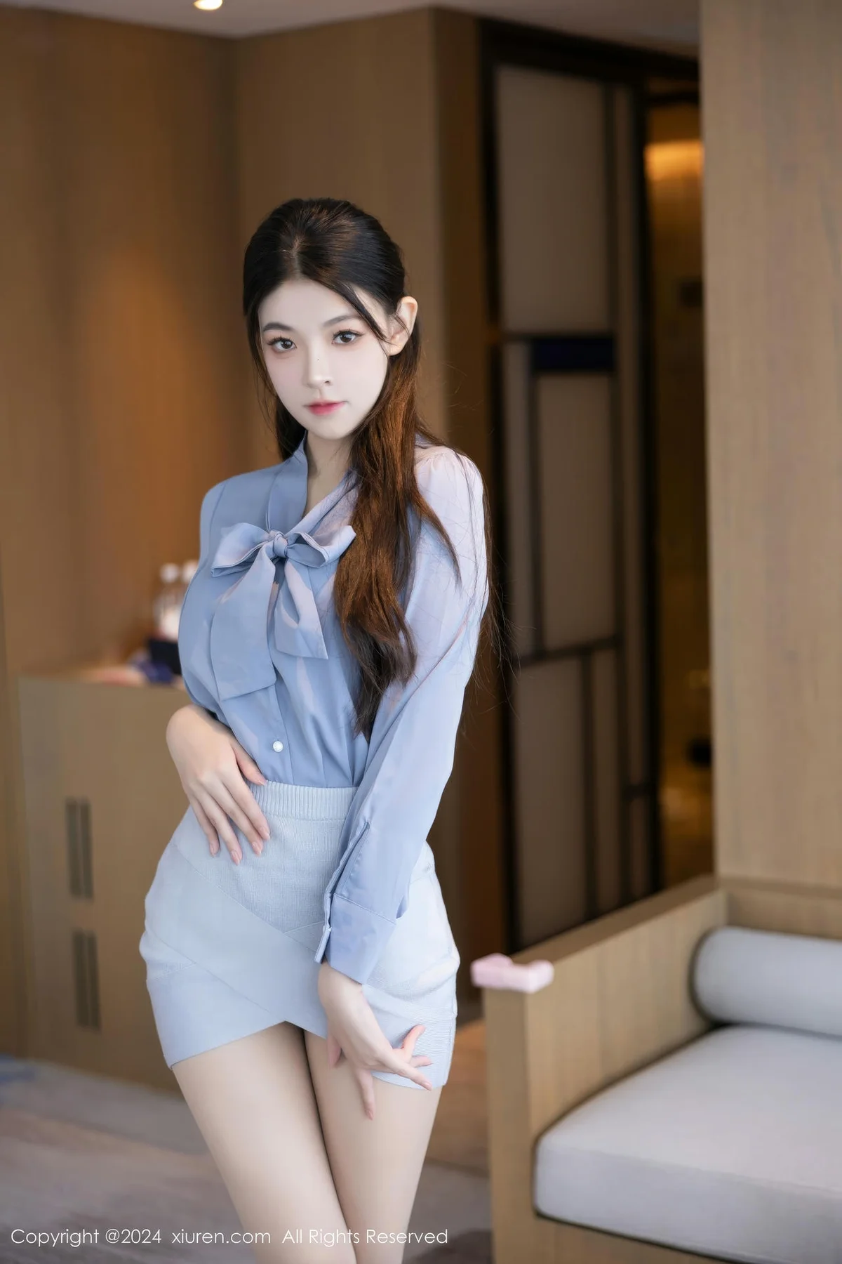 XiuRen 秀人 No.9333 初梦瑶 灰色内衣私房写真 - 1