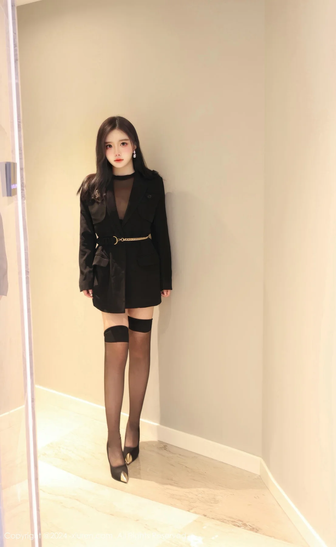 XiuRen 秀人 No.9347 小薯条nienie 黑丝美腿高跟 - 9