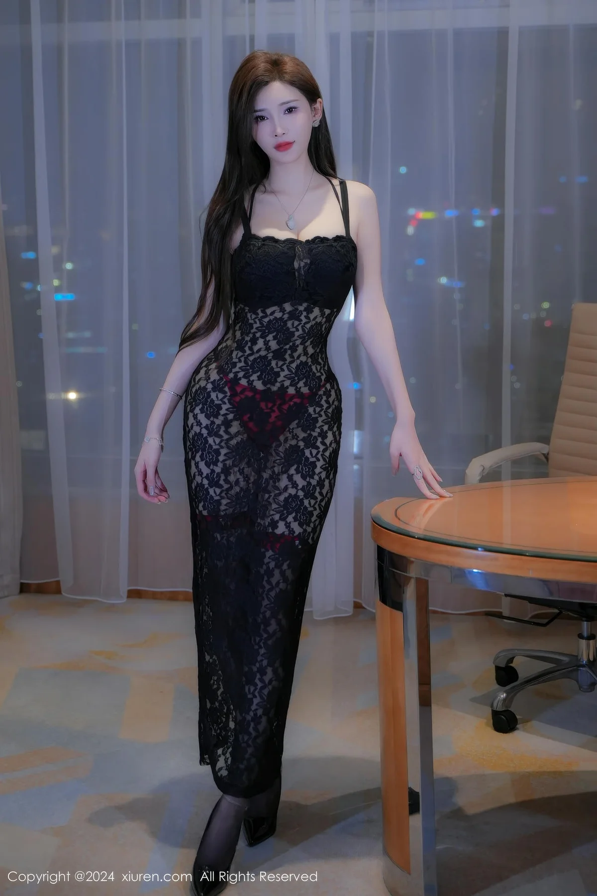 XiuRen 秀人 No.9411 Carol周妍希X黑色蕾丝美腿私房 - 8