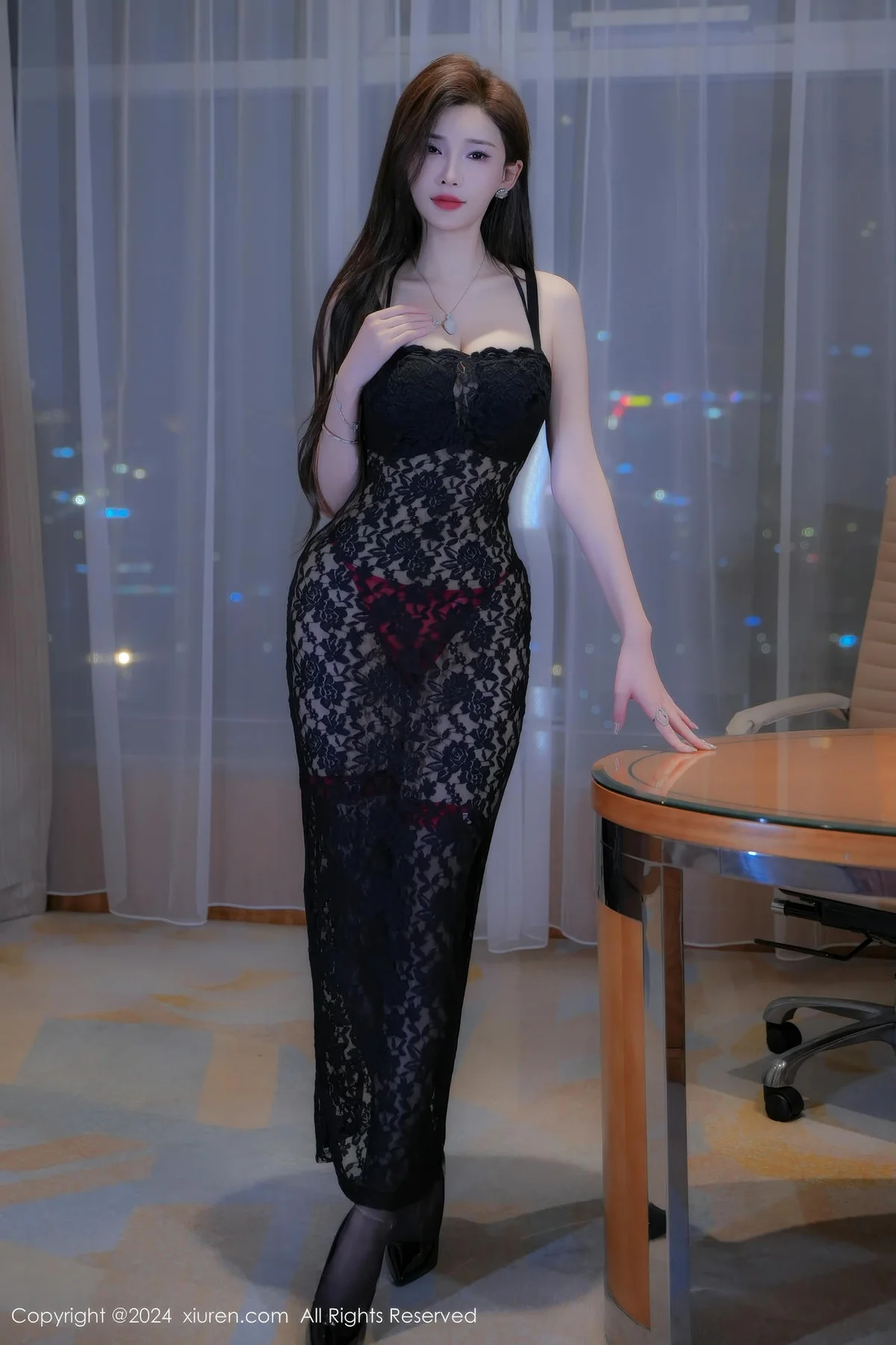 XiuRen 秀人 No.9411 Carol周妍希X黑色蕾丝美腿私房 - 9