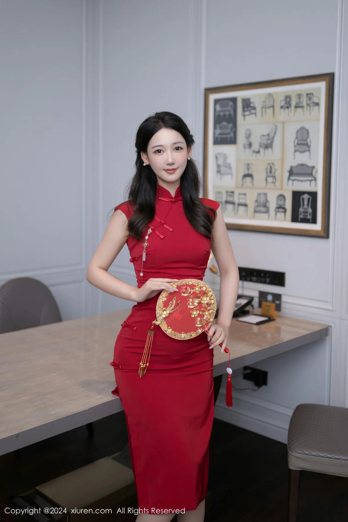 XiuRen 秀人 No.9463 唐安琪 美腿旗袍制服 - 2