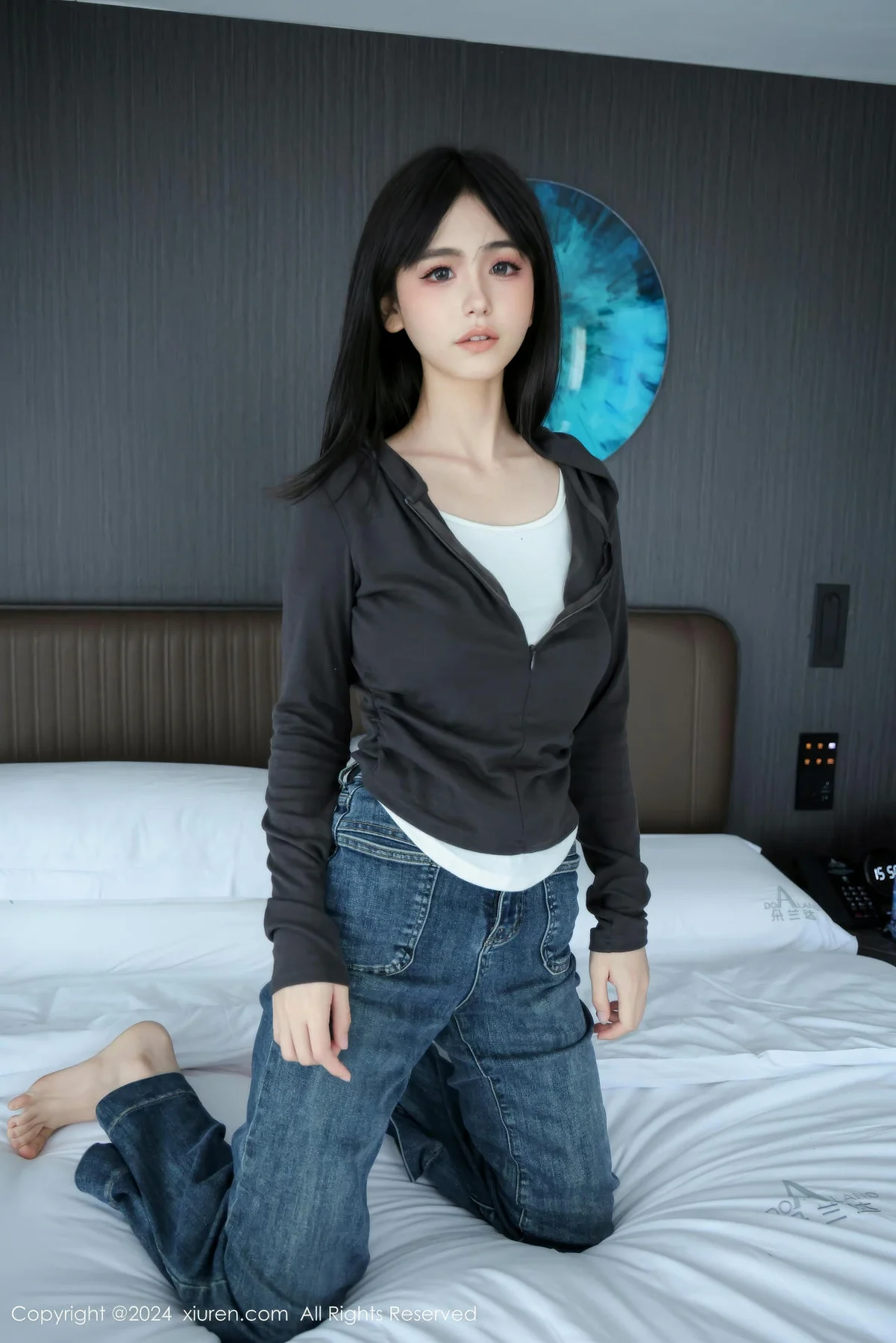 XiuRen 秀人 No.9464 奶芙乔乔 透视黑丝连体衣 - 7