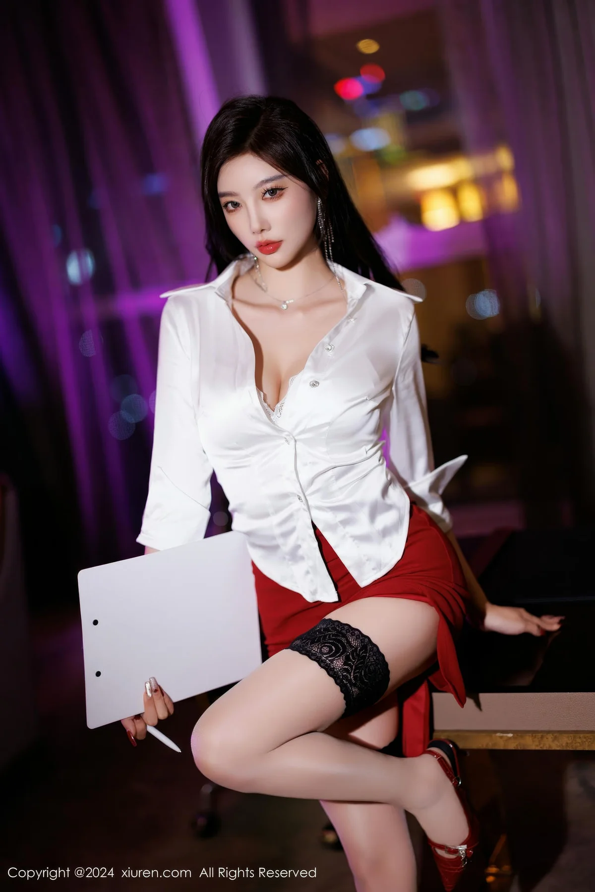 XiuRen 秀人 No.9565 杨晨晨Yome 红色短裙ol美臀 - 5