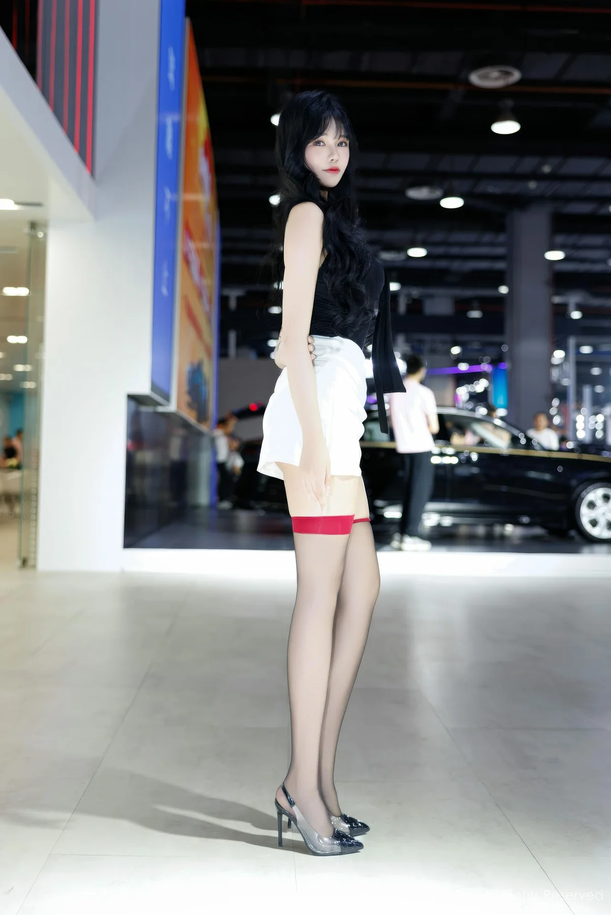 XiuRen 秀人 No.9575 娜比 黑色波点丝袜 - 3