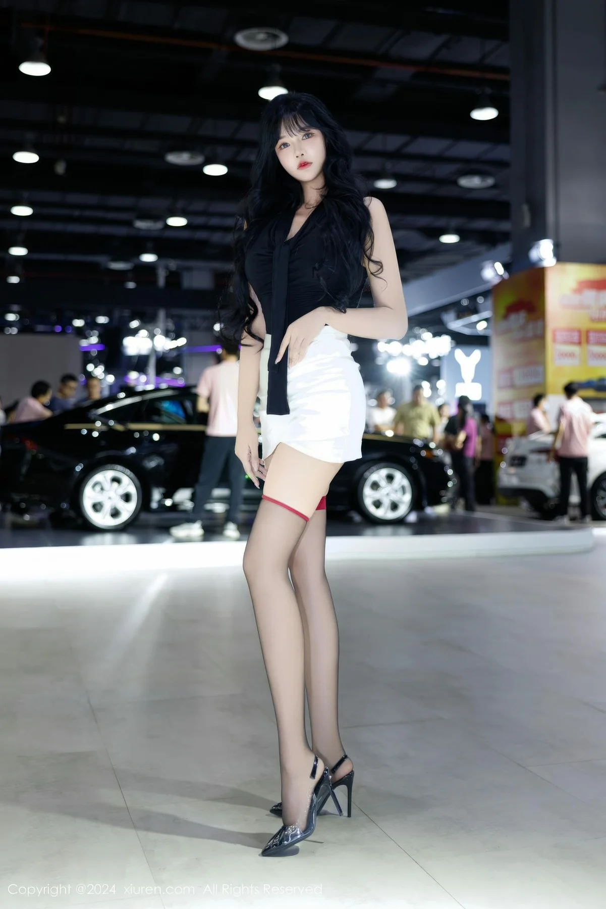 XiuRen 秀人 No.9575 娜比 黑色波点丝袜 - 5