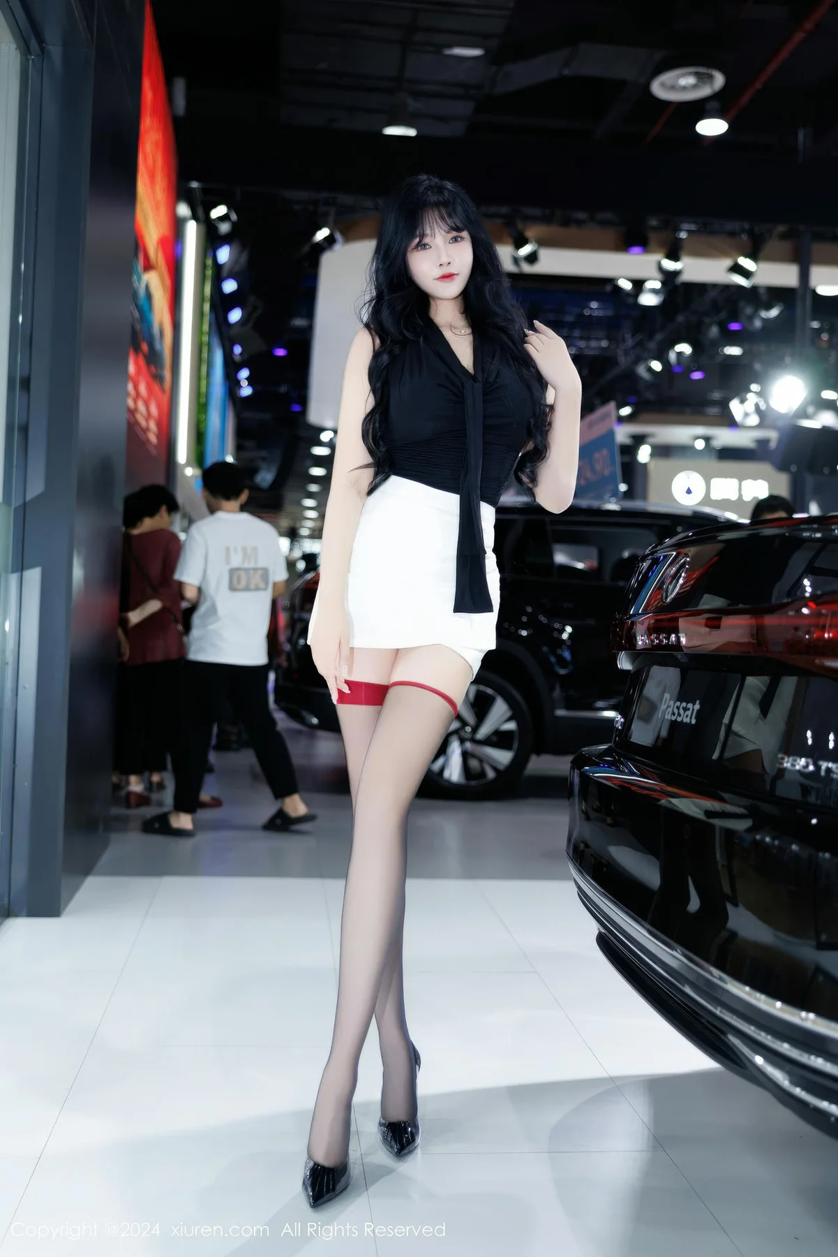 XiuRen 秀人 No.9575 娜比 黑色波点丝袜 - 9