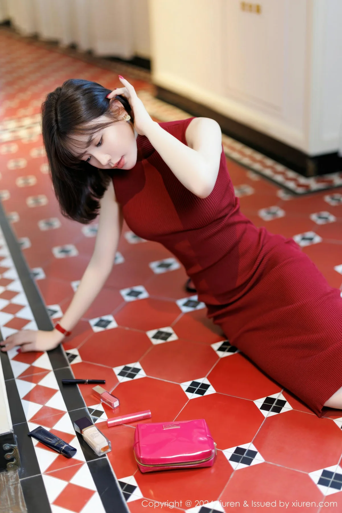 XiuRen 秀人 No.9589 徐莉芝Booty 红色连身裙 - 1