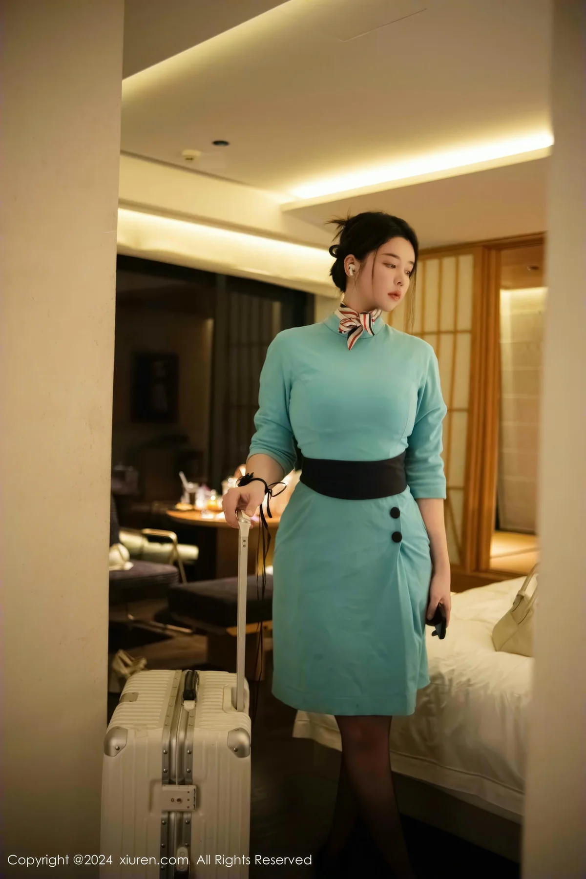 XiuRen 秀人 No.9609 樱桃小犊子 蕾丝吊袜内衣 - 3