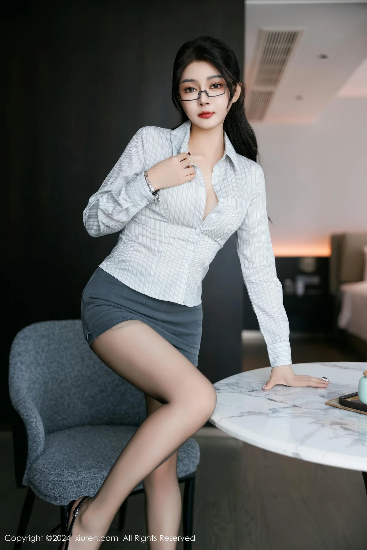 XiuRen 秀人 No.9611 凯竹 办公ol黑丝高跟 - 7