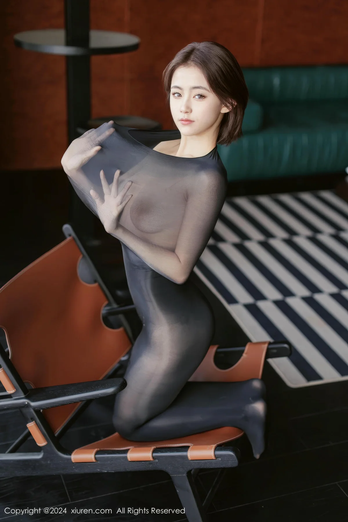 XiuRen 秀人 No.9684 小橘子orange 透视连体丝袜清纯短发美女 - 8