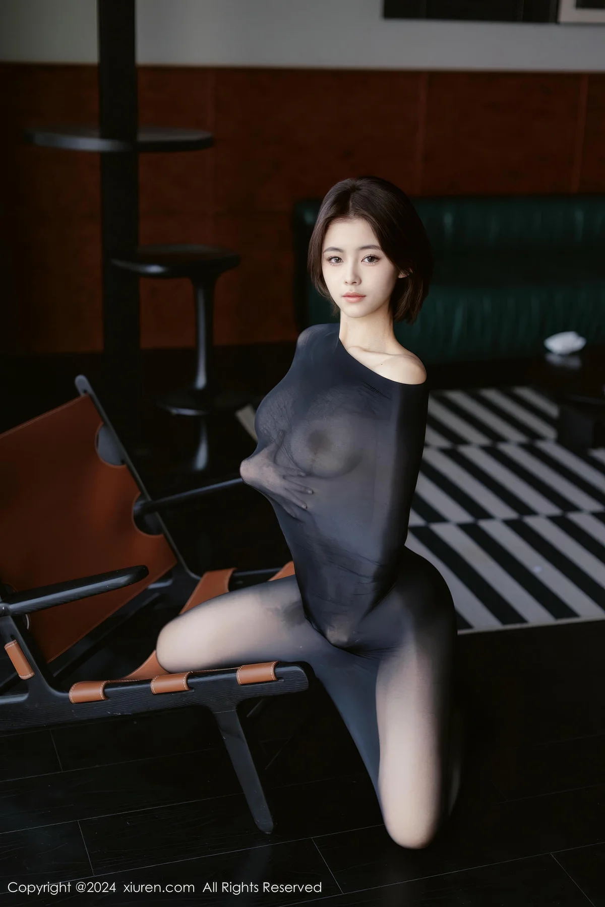 XiuRen 秀人 No.9684 小橘子orange 透视连体丝袜清纯短发美女 - 3