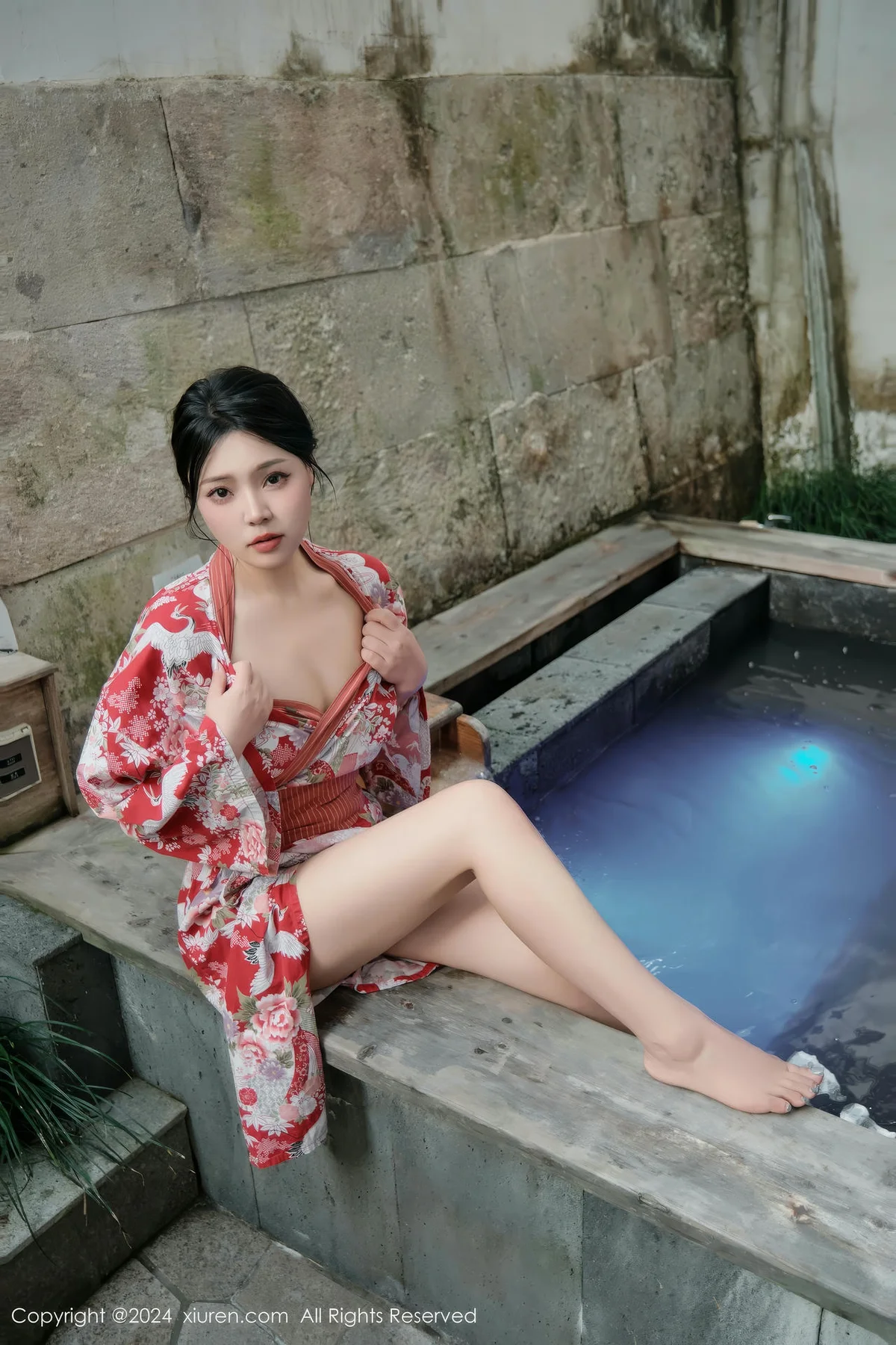 XiuRen 秀人 No.9687 麦田 和服温泉浴池湿身 - 7