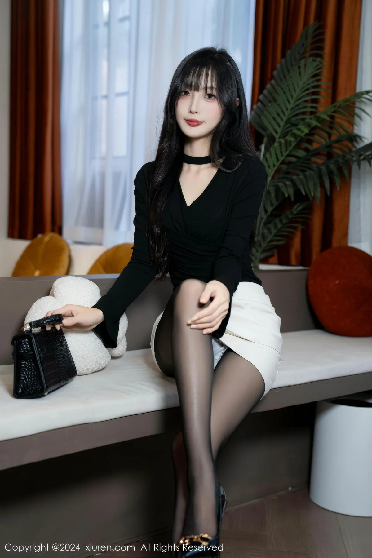 XiuRen 秀人 No.9691 林星阑 黑丝美腿内衣 - 3