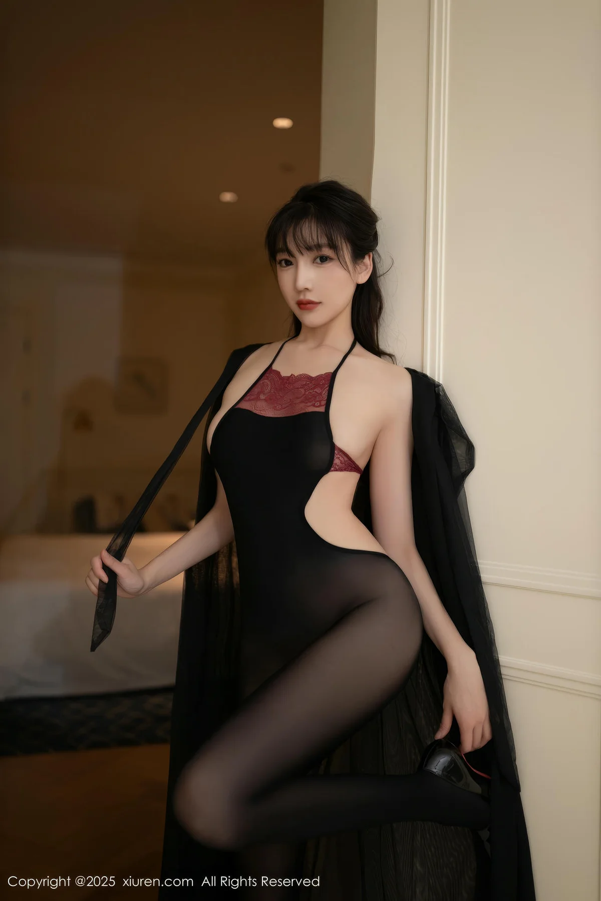 XiuRen 秀人 No.9735 陆萱萱 连体丝袜乳贴爆乳 - 5