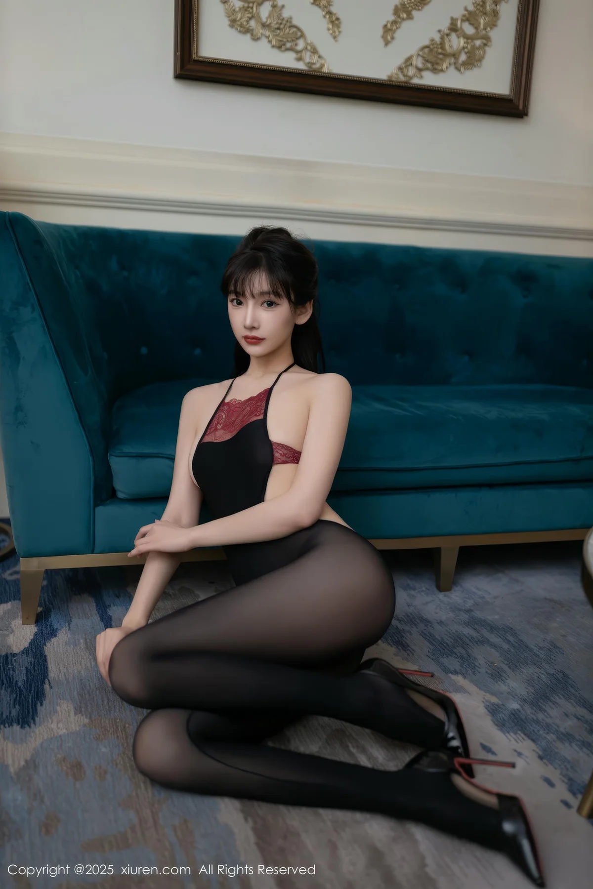 XiuRen 秀人 No.9735 陆萱萱 连体丝袜乳贴爆乳 - 4