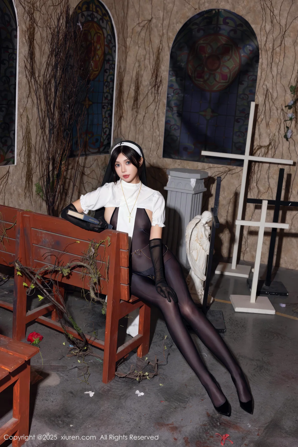 XiuRen 秀人 No.9774 绮里嘉ula  制服修女诱惑 - 9