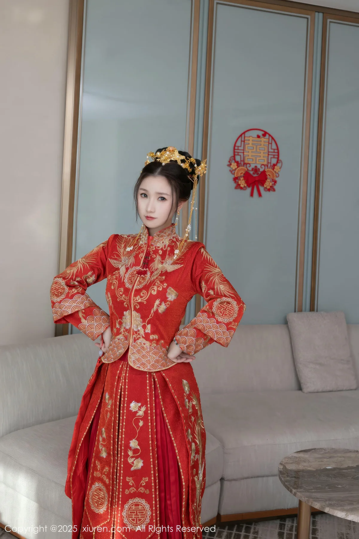 XiuRen 秀人 No.9811 杏子Yada 新春旗袍制服 - 4