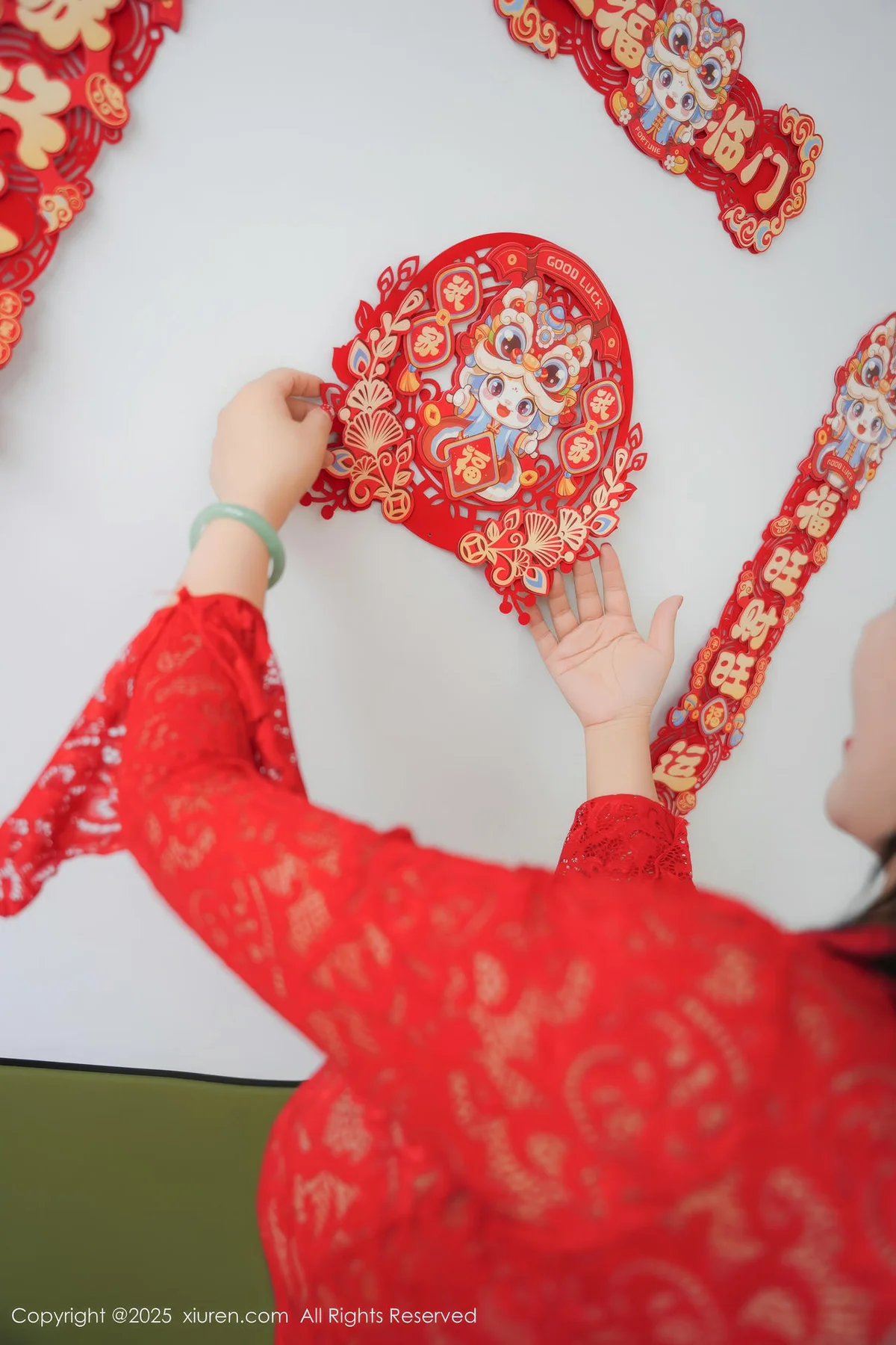 XiuRen 秀人 No.9862 油田溪溪 红色情趣内衣 - 5