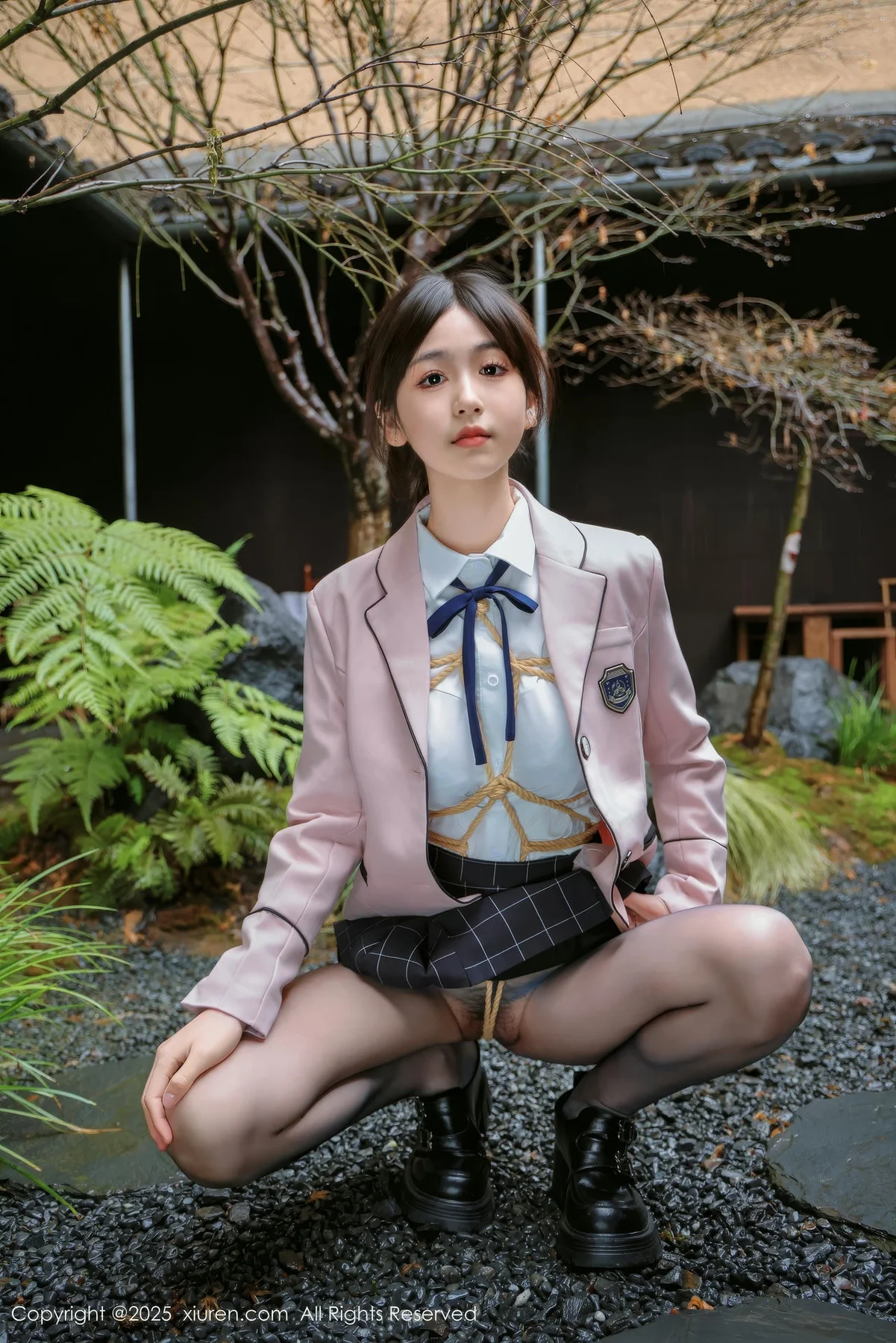 XiuRen 秀人 No.9949 奶芙乔乔 浴室捆绑清纯校服 - 2