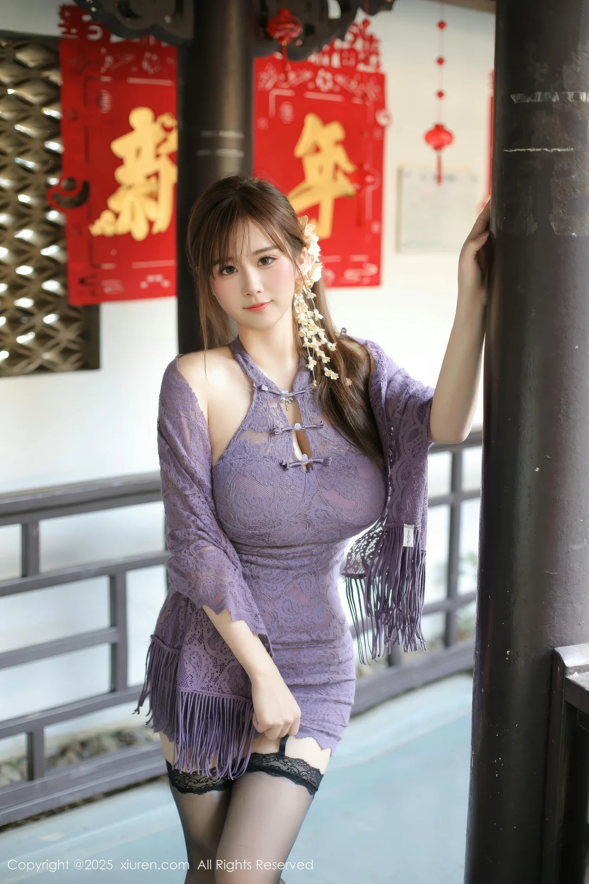 XiuRen 秀人 No.9997 小肉肉咪 巨乳少女紫色裙 - 1