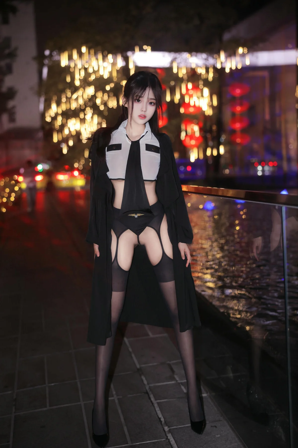 XiuRen 秀人 No.N003 王心悦吊带黑丝制服 - 2