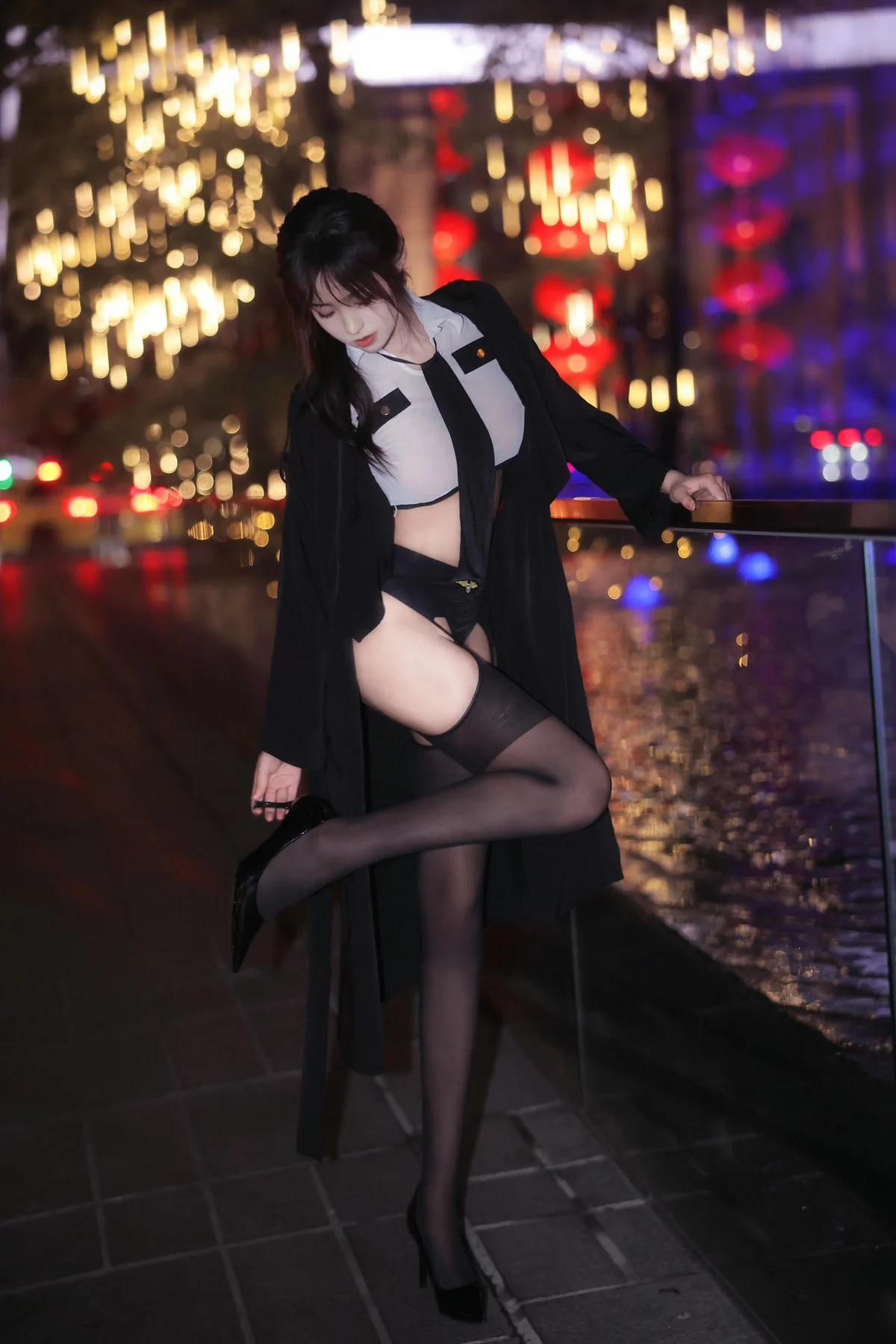 XiuRen 秀人 No.N003 王心悦吊带黑丝制服 - 3