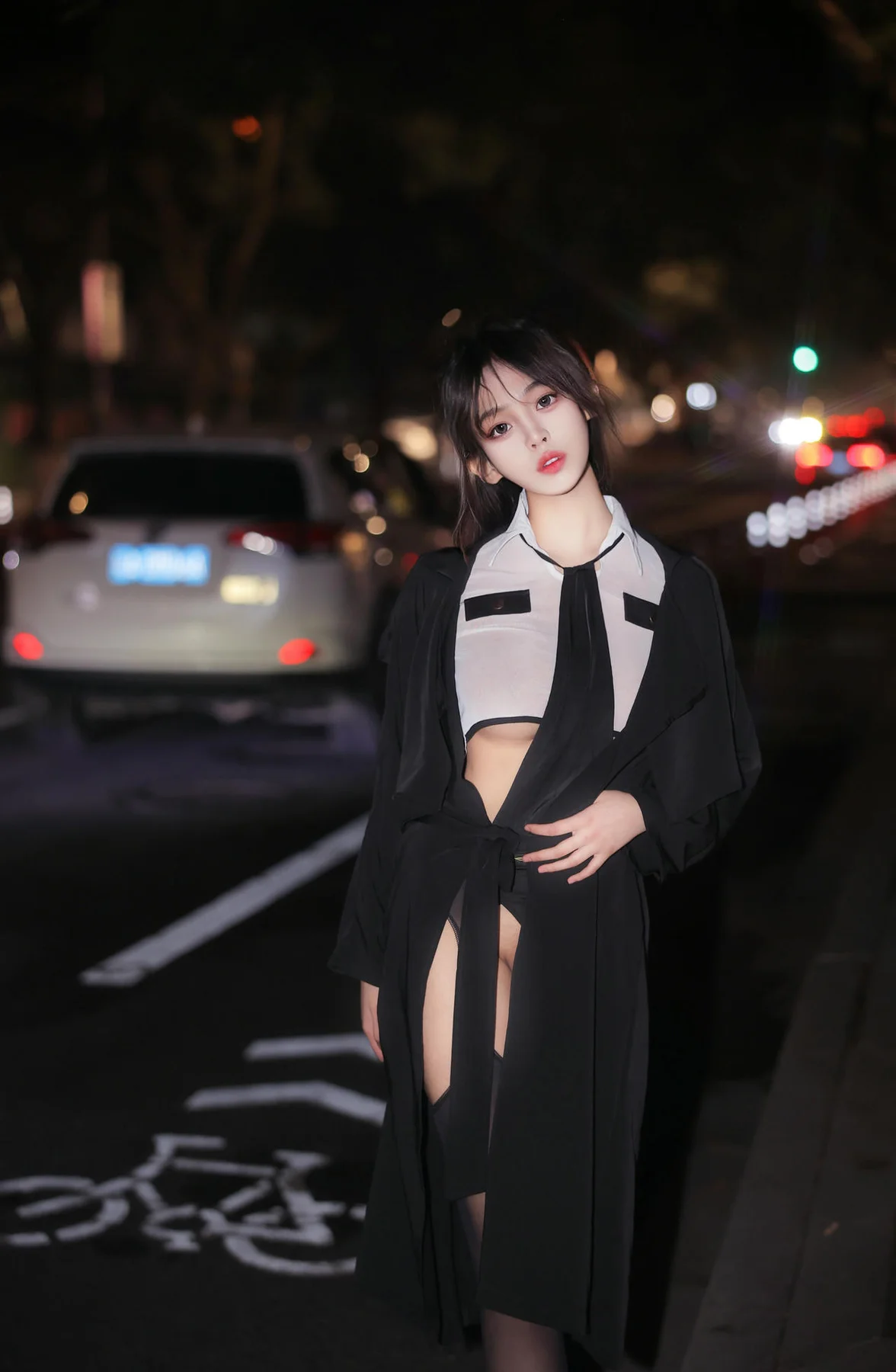 XiuRen 秀人 No.N003 王心悦吊带黑丝制服 - 9