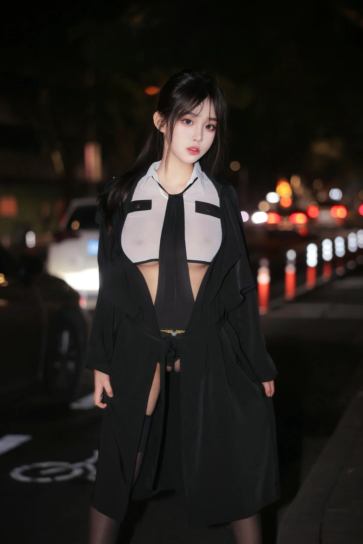 XiuRen 秀人 No.N003 王心悦吊带黑丝制服 - 4