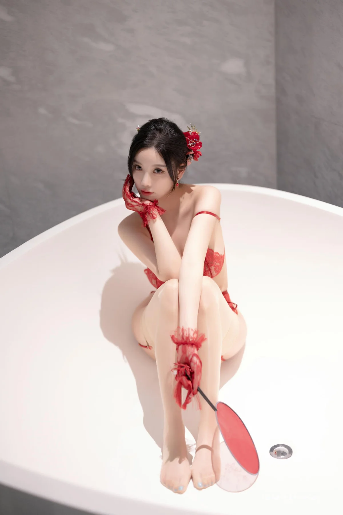 XiuRen 秀人 No.N033 杨晨晨红色蕾丝旗袍 - 4