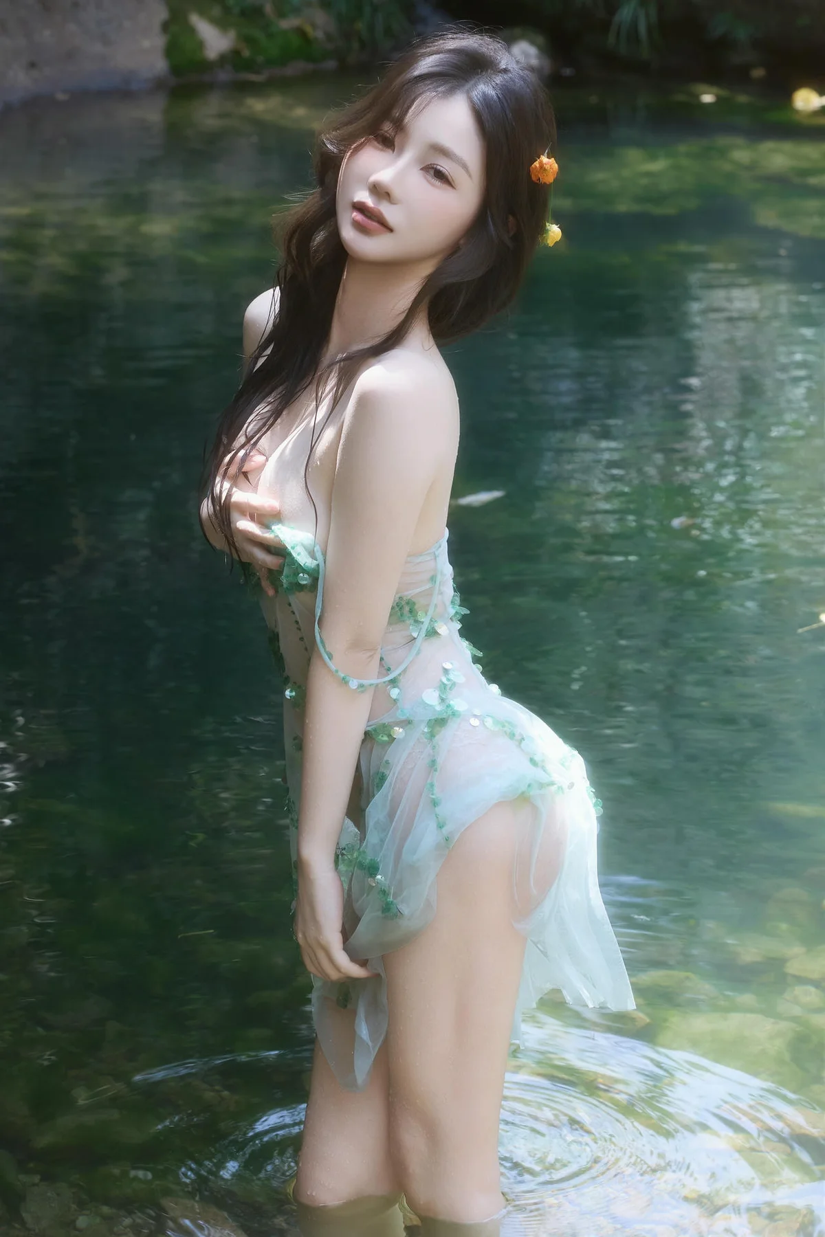 XiuRen 秀人 No.N055 尹甜甜湿身透视梦幻裙 - 6