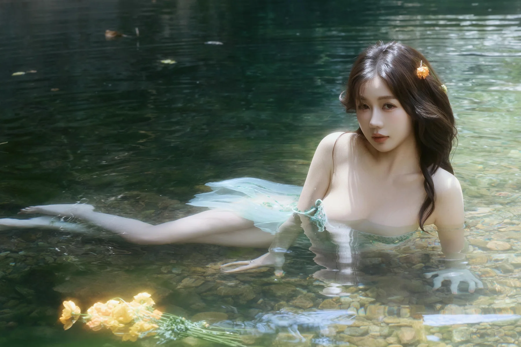 XiuRen 秀人 No.N055 尹甜甜湿身透视梦幻裙 - 10