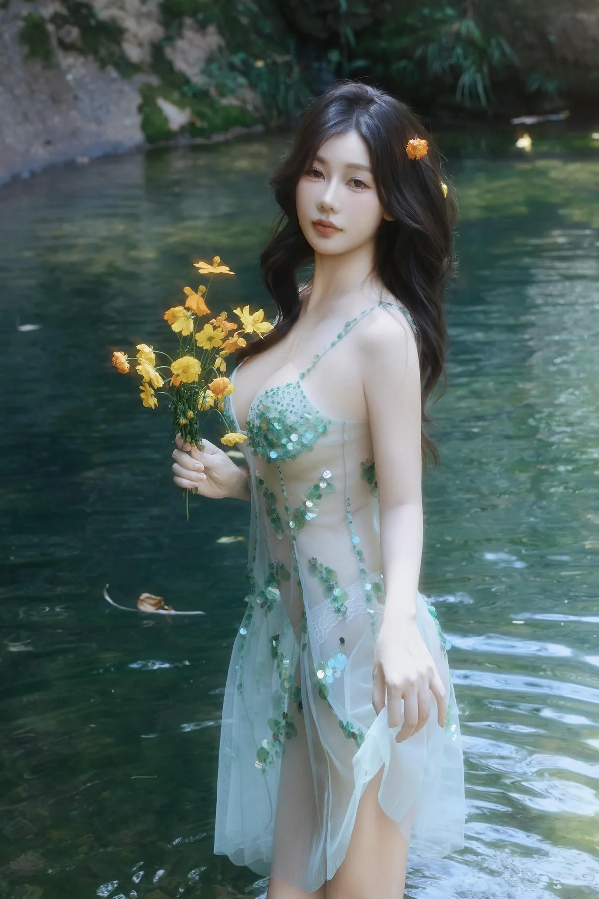 XiuRen 秀人 No.N055 尹甜甜湿身透视梦幻裙 - 2